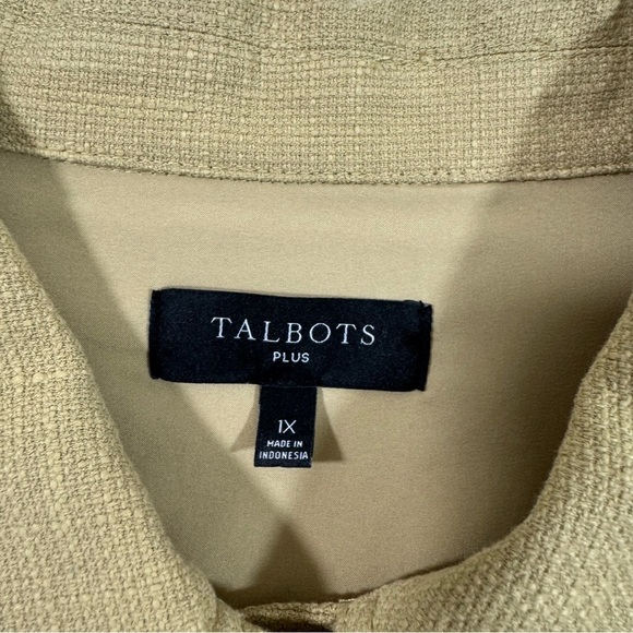 Talbots Sand Castle Tan Textured Shirt Jacket Size 1X - Picture 5 of 7